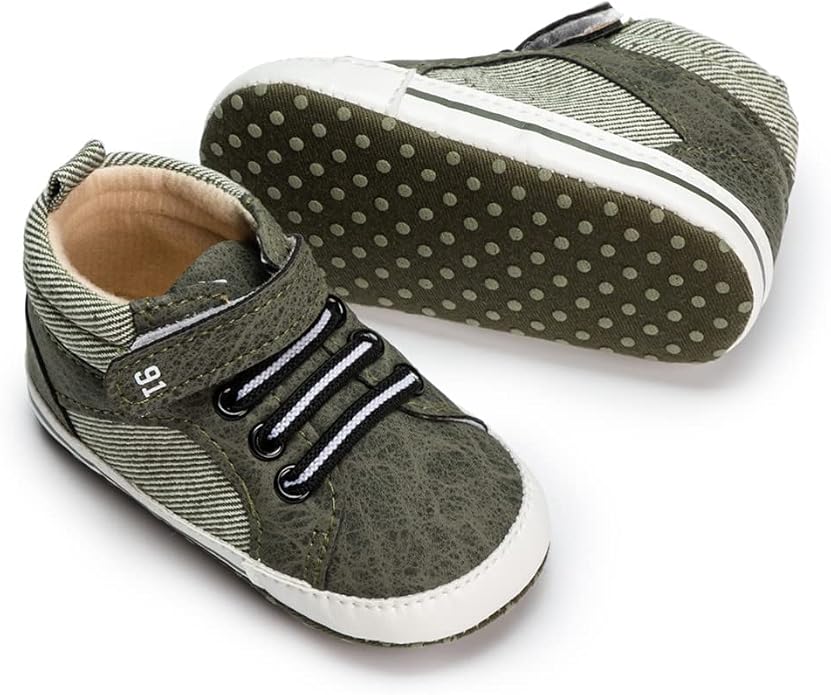 Meckior Toddler Baby Boys Girls High Tops Ankle Sneakers Soft Anti-Slip Sole PU by Meckior