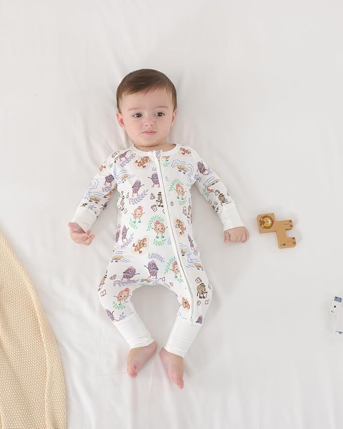 GUISBY Baby Footless Pajamas, Rayon of Bamboo, NB-2T | Rayon of bamboo softness - Image 3