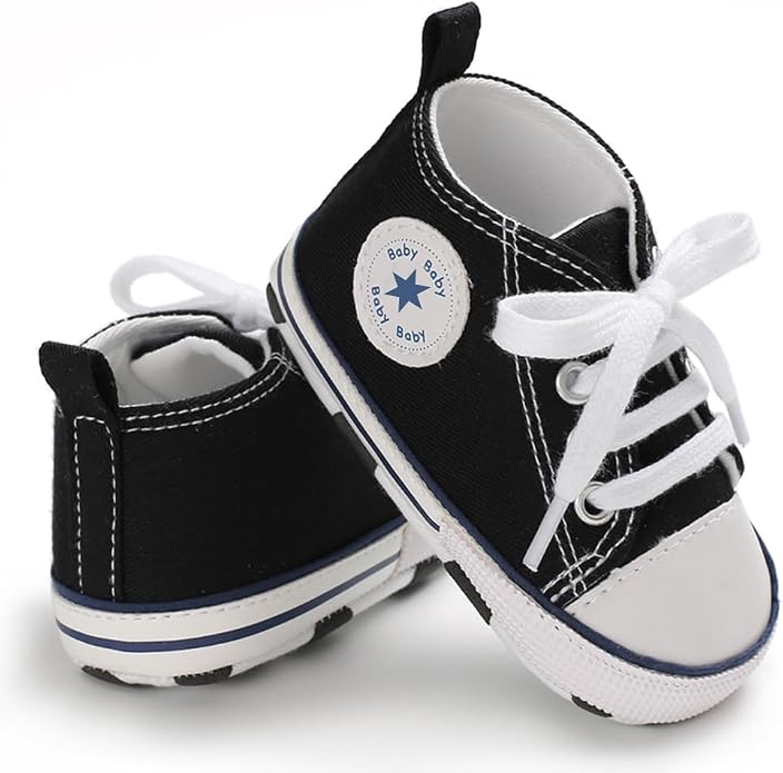 Unisex Baby Girls Boys Canvas High-top Shoes, Newborn Infant Anti-Slip Soft - Image 5