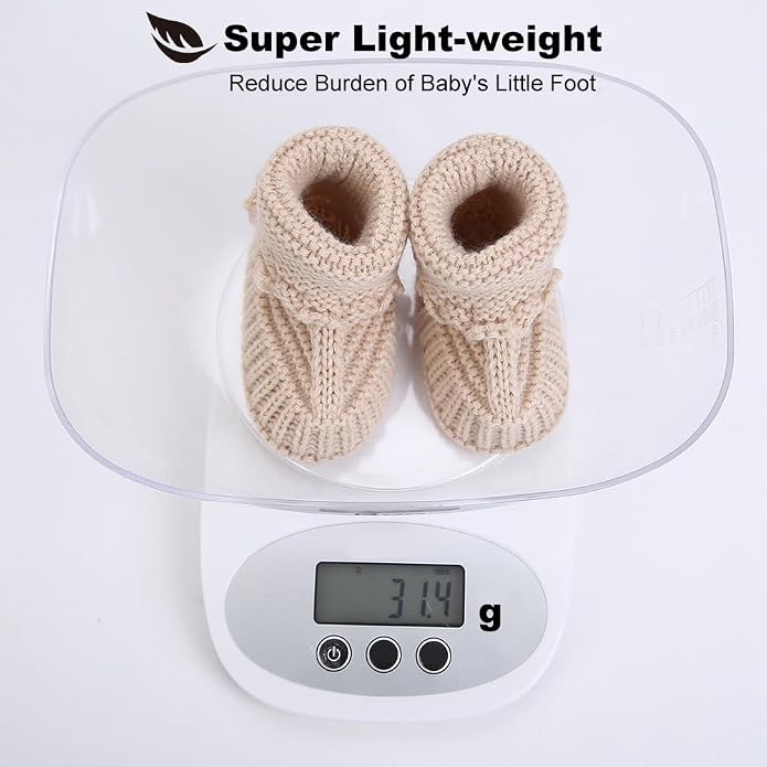 2 Pairs Baby Booties Newborn Baby Hand Crochet Knit Boots Infant Soft Cozy Warm - Image 6