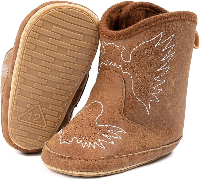 HsdsBebe Baby Boys Girls Western Cowboy Boots Infant Moccasins High Top Booties - Image 4