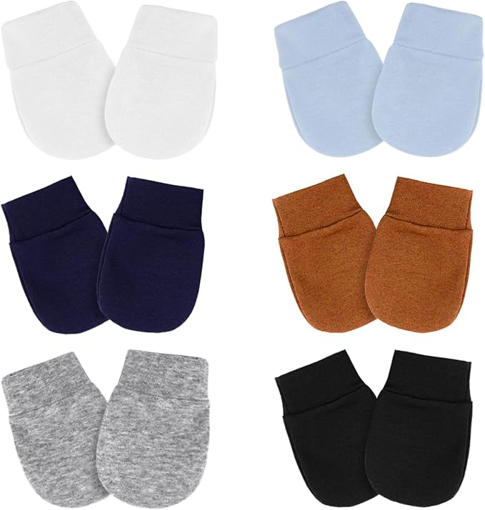 AQOKKA Newborn Baby Mittens No Scratch Cotton Elastic Wrist Gloves Infant by AQOKKA