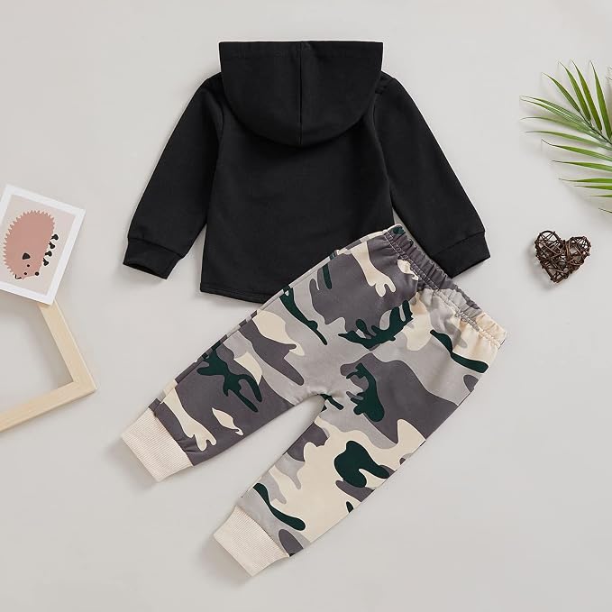 Thorn Tree Infant Baby Boys Pants Set Hooded Solid Sweatshirt Top Pocket - Image 8