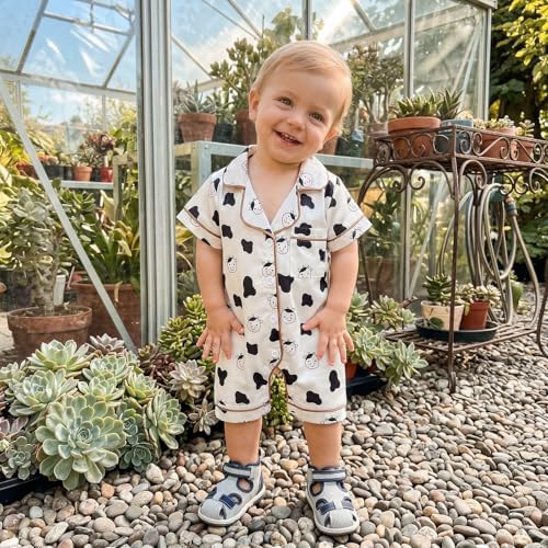 Kuriozud Baby Girl Boy Romper Pajamas Onesie Short Sleeve Button Down Pjs - Image 4