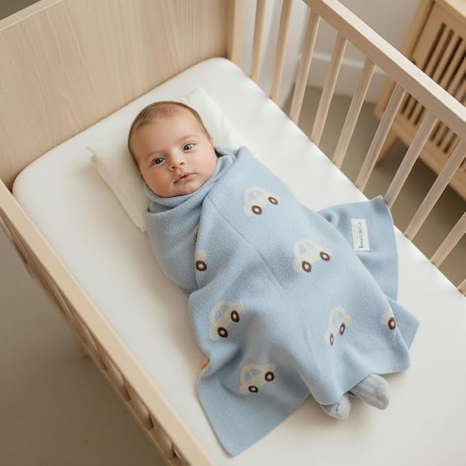 Baby Blanket for Boys 100% Cotton Buttery Soft Cozy Receiving Swaddle Stroller - Image 9