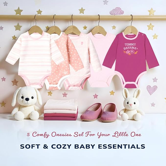 Tommy Bahama Baby 5-Piece Onesie Set - Image 7