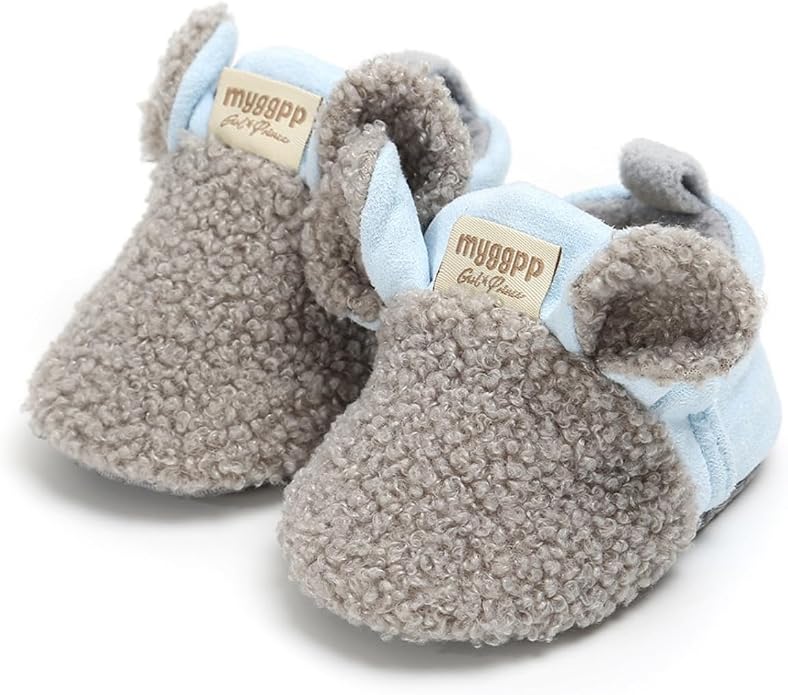 Baby Boys Girls Cotton Booties Non Skid Soft Sock Boots Infant Slippers Newborn by AKINGIO