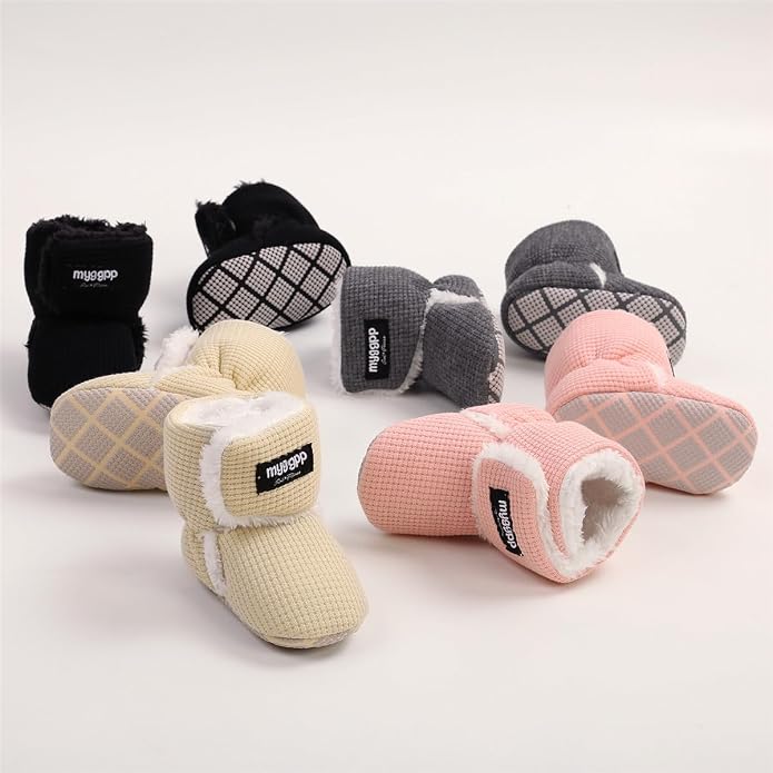 Ohwawadi Infant Baby Boots Boys Girls Cozy Fleece Slippers Snow Boots Winter - Image 3