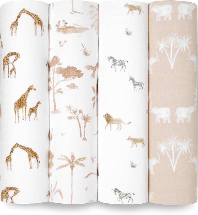 aden + anais Boutique Organic Swaddle Blanket 4-Pack – 100% Organic Cotton by adenanais