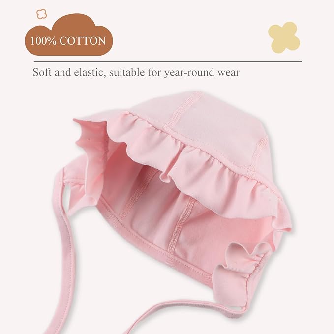 Lovely Baby Girl Hospital Hat Soft Cotton Newborn Beanie Winter Baby Hats - Image 4