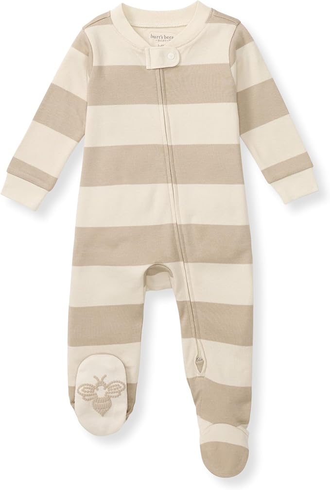 Burt's Bees Baby Boys' Organic Cotton, Sleep and Play Footed Pajamas | Easy zip by BurtsBeesBaby