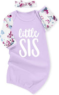 AMAWMW Newborn Baby Girl Little Sister Sleeper Gown Stripe Long Sleeve by AMAWMW