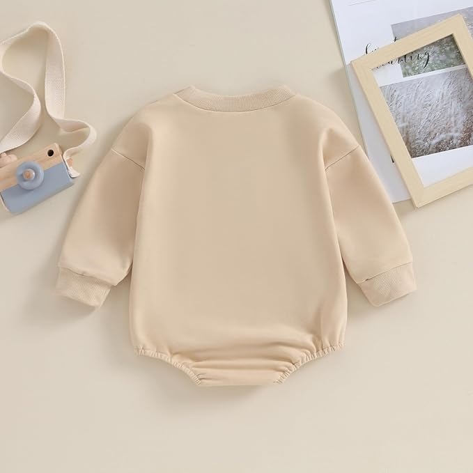 VISGOGO Newborn Infant Baby Boy Girls Oversized Romper Little Dude Sweater Onesie Coming Home Outfit Neutral Clothes
