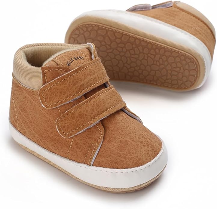 Clowora Baby Boys Girls Shoes Non-Slip Rubber Sole Sneakers Infant First Walking Toddler Crib Shoes Newborn Loafers Flats.