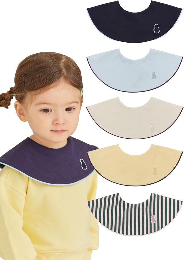 Konny Baby Bib 3/5/7-Pack Set, 360 ​​° Rotate, Soft and Absorbent Drooling by Konny