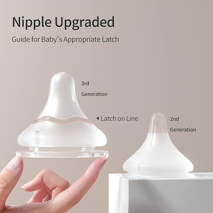 Pigeon PP Nursing Bottle Wide Neck, Anti-Colic, Streamlined Body, Natural Feel, Easy to Clean, 11.2 Oz (Pack of 3), Includes 3pcs L Nipples (6m+)