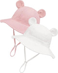 Toddler Baby Sun Hat 2Pack UPF 50+ Kids Infants Adjustable Bucket Hat by KMOLY