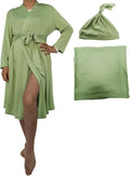 SUFEINI Maternity Robe and Matching Baby Swaddle Blanket Set, Mommy Robe by SUFEINI