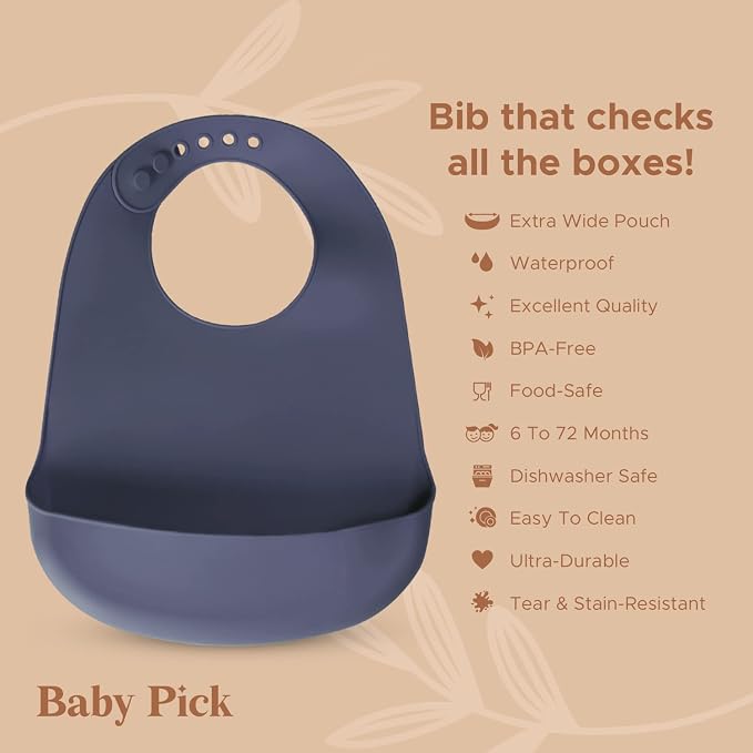 Silicone Bibs For Babies- BPA-Free Waterproof Bib - Image 2