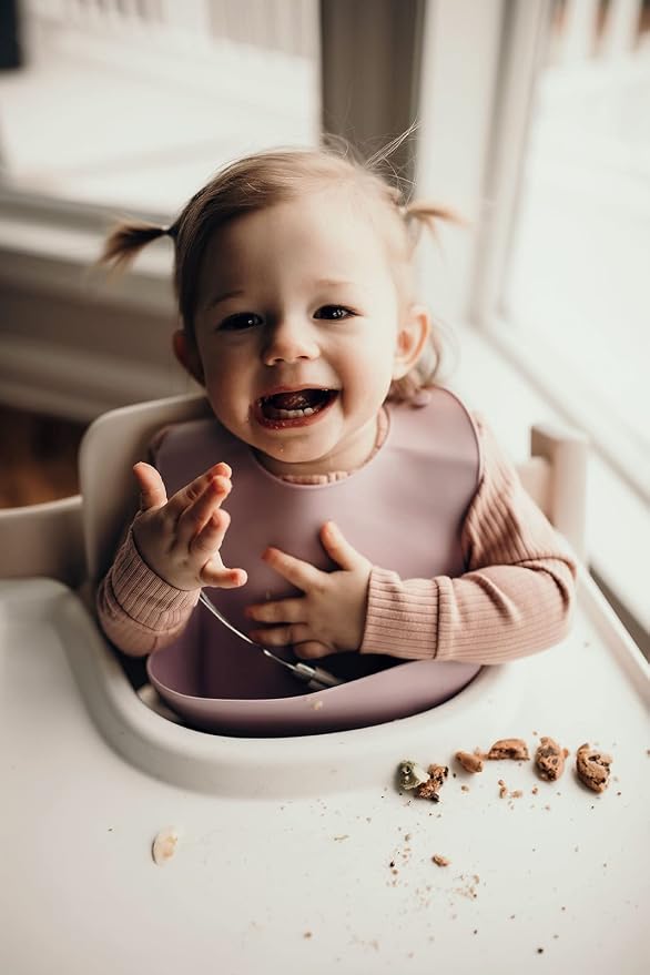Three Little Tots Modern Silicone Baby Bib – Adjustable Fit Waterproof Catch - Image 2