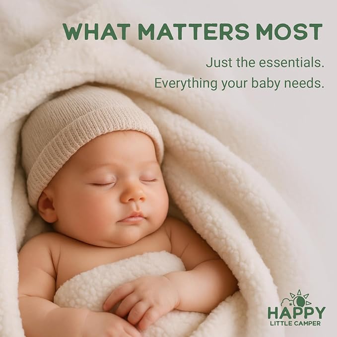 Happy Little Camper Super Saver Diapers, Size 2, 25 Count | Budget-Friendly Disposable Baby Diapers for Sensitive Skin | Hypoallergenic, Fragrance-Free, Ultra Absorbent
