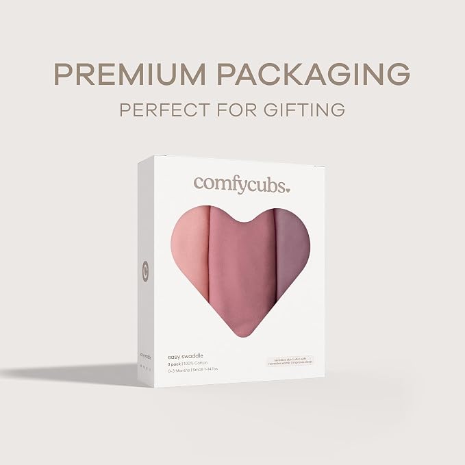 Comfy Cubs Easy Swaddle Blanket 3 Pk S Blanket Swaddle Blush Mauve Mulberry | - Image 7