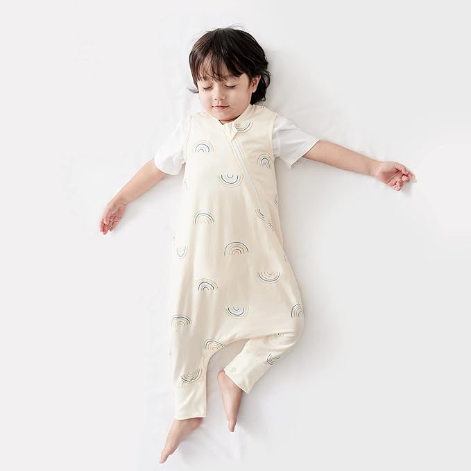 Duomiaomiao 0.5 TOG Toddler Sleep Sack 12-24 Months 100% Cotton Lightweight Baby Sleep Sack with Feet, Breathable Comfy Toddler Wearable Blanket