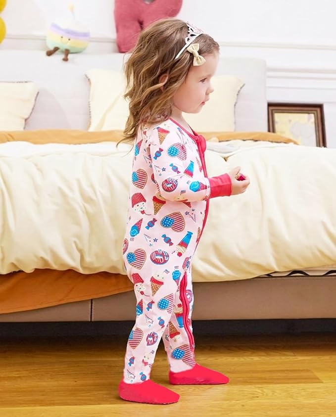 babee Reshinee Viscose Derived from Bamboo Baby Footie Pajamas Convertible - Image 9