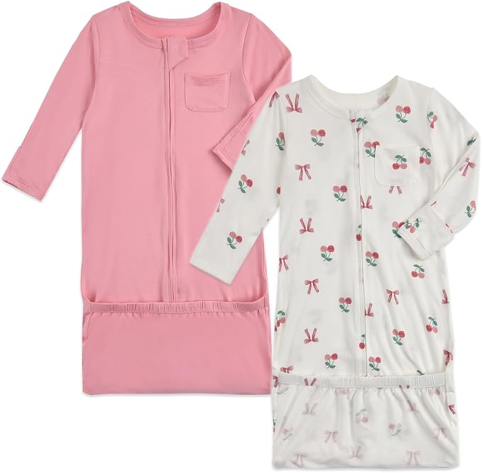 Aablexema Baby Nightgowns Rayon of Bamboo 2-way Zipper - Image 3