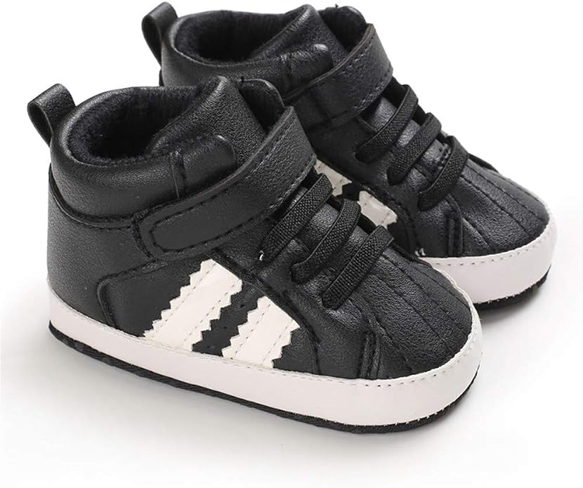 Meckior Toddler Baby Boys Girls High Tops Ankle Sneakers Soft Anti-Slip Sole PU - Image 3