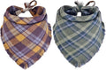 Fall Dog Bandana Autumn Thanksgiving Plaid Reversible Triangle Bibs Scarf by KZHAREEN