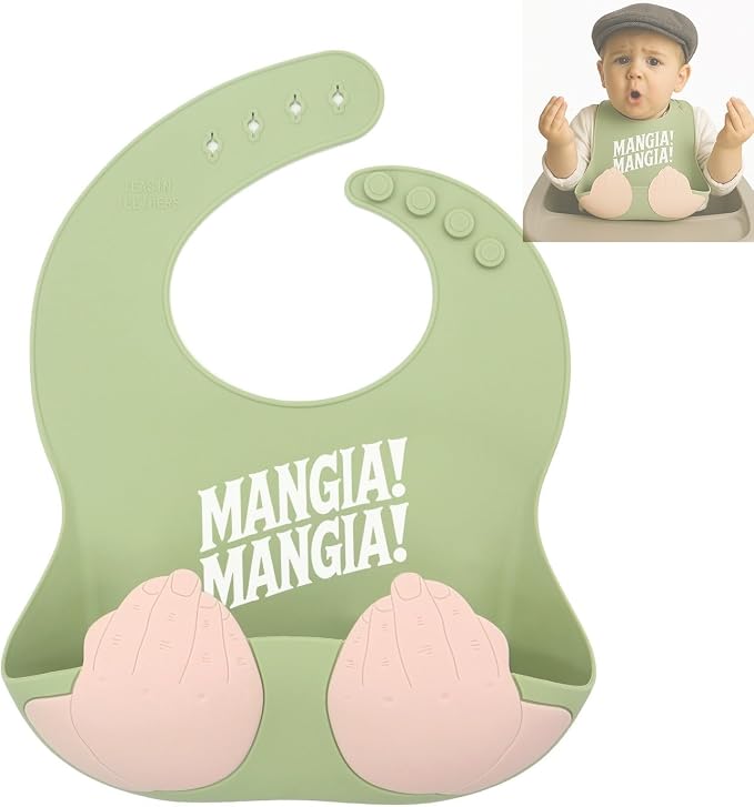Teasin' Teethers Funny Italian Silicone Baby Bib by Unknown