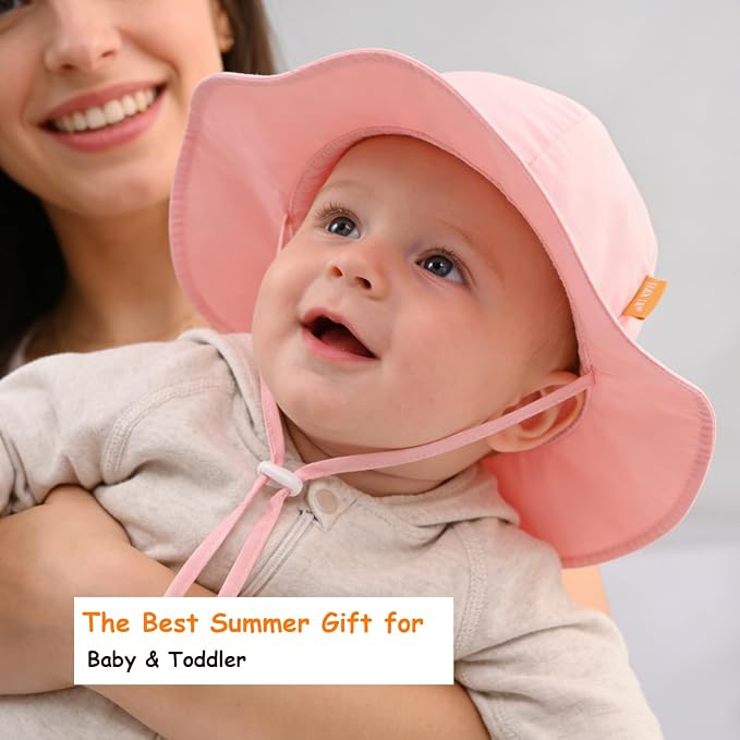 Baby Girl Sun Hat with UPF 50+ Outdoor Adjustable Toddler Beach Hat with Wide - Image 3