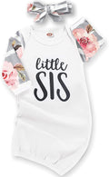 AMAWMW Newborn Baby Girl Little Sister Sleeper Gown Stripe Long Sleeve by AMAWMW