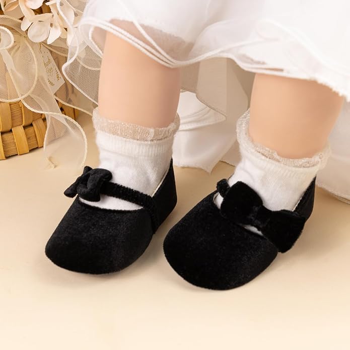 KIDSUN Infant Baby Girls Mary Jane Shoes Non-Slip Rubber Sole Ballet Slippers - Image 5