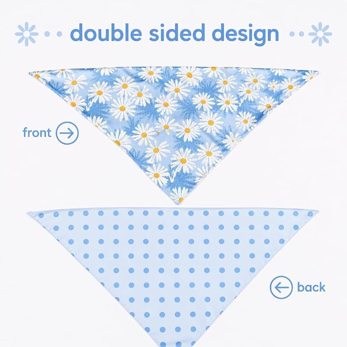 Spring Dog Bandana, Summer Dog Bandanas Boy Girl, Daisy Dog Scarf - Image 2