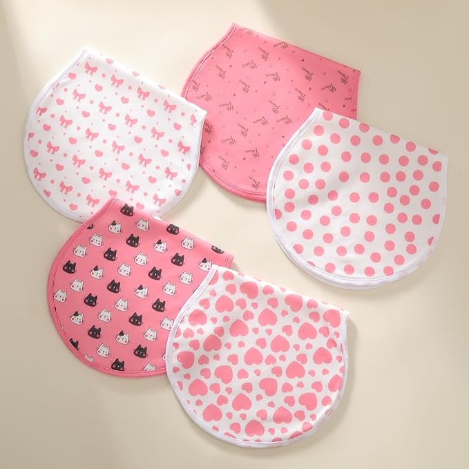 sleepyturtle Pack of 5, Baby Burp Cloths, Soft and Absorbent - Image 4