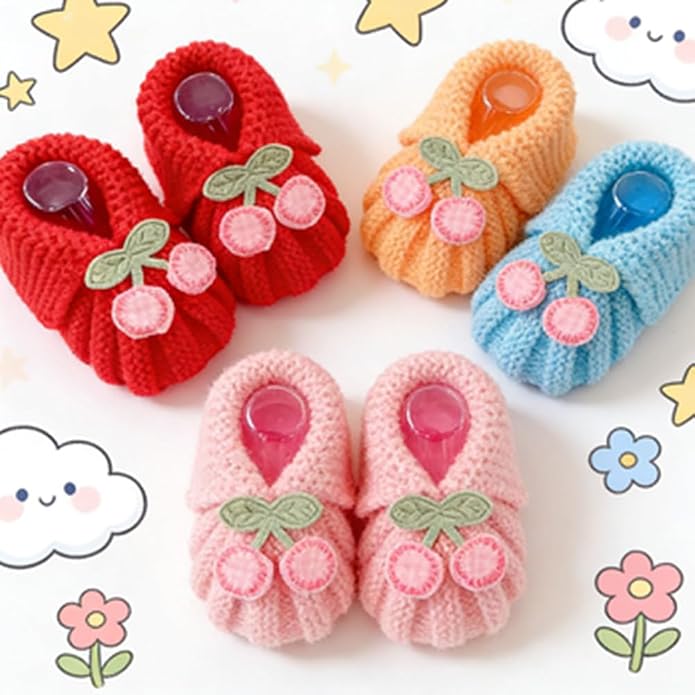 Newborn Shoes, Baby Girls Boys Hand Knit Booties, Photography Props, Photoshoot - Image 6