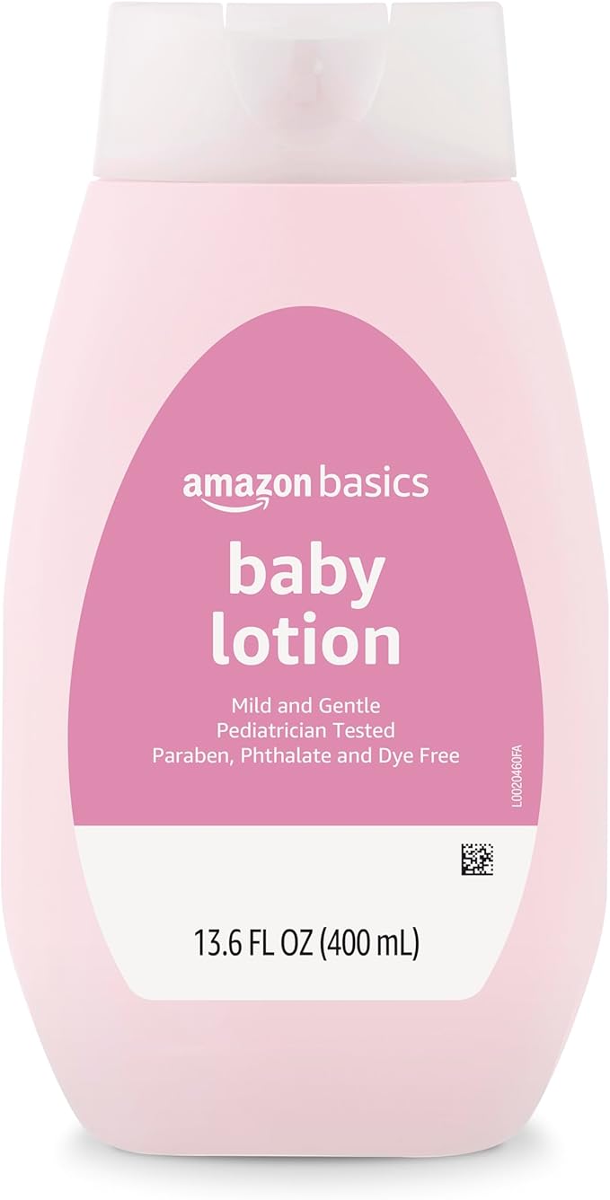 Amazon Basics Baby Lotion, Mild & Gentle, Lightly Scented, 13.6 Fl Oz (Pack of 4) (Previously Solimo)