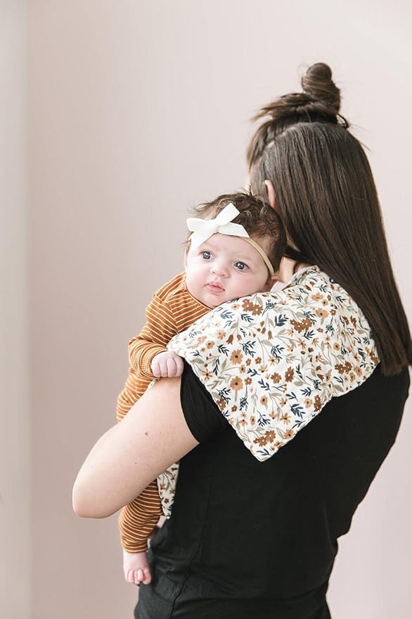 Mebie Baby Burp Cloths, Floral Print 3-Pack, Muslin Burp Cloth Set for Spit Up, Drool, and More, Boho Burp Cloths for Baby Boy and Girl, Baby Must Haves for Registry Lists and Gifts for Newborns