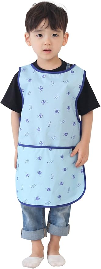 Kids Painting Apron – Waterproof Art Smock for Toddlers & Preschoolers, Messy Play, Baking, Crafts, Cooking, Mealtime