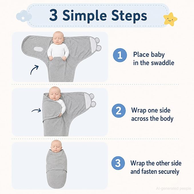 3-Pack Unisex Baby Swaddles for Newborns - Image 6