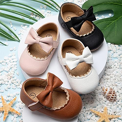 Meckior Infant Baby Girls Soft Sole Bowknot Princess Wedding Dress Mary Jane - Image 3