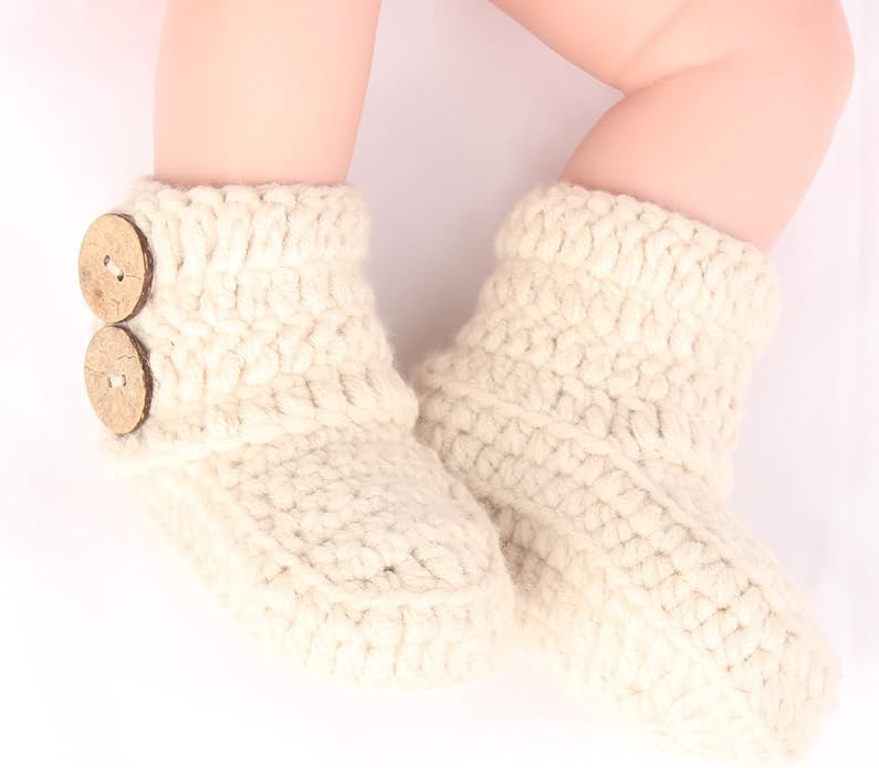 Knit Crochet Baby Booties Newborn Socks Handmade Shoes Deep - Image 6