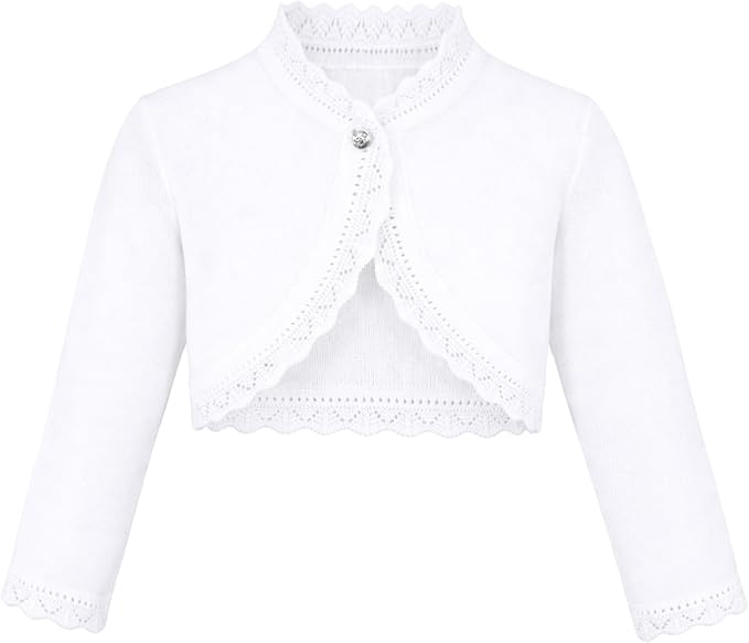 Lilax Little Girls' Knit Long Sleeve Button Closure Bolero Cardigan Shrug by Lilax