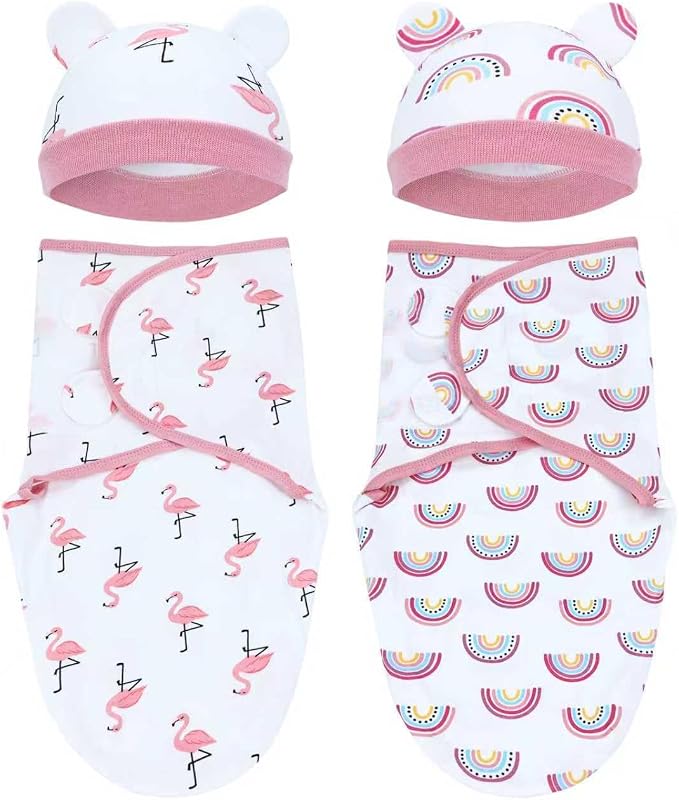 Dizila 2 Sets Adjustable Soft Cotton Blend Newborn Infant Baby Girl Receiving by Dizila