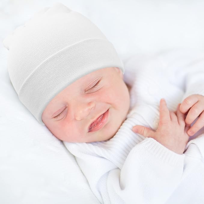 BQUBO Baby Hats and Mittens Infant Cotton Beanie Gloves No Scratch Set Newborn - Image 2