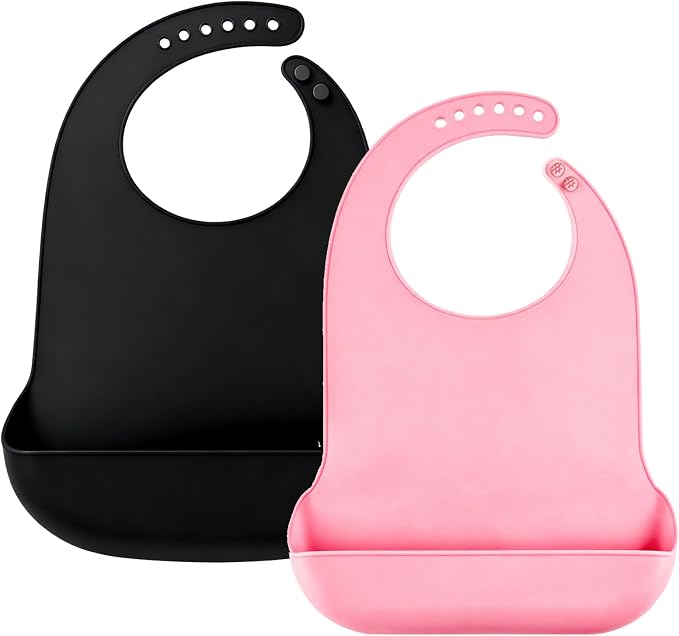 Silicone Adult Bib, Adjustable and Washable Bib by Tiwerlfe