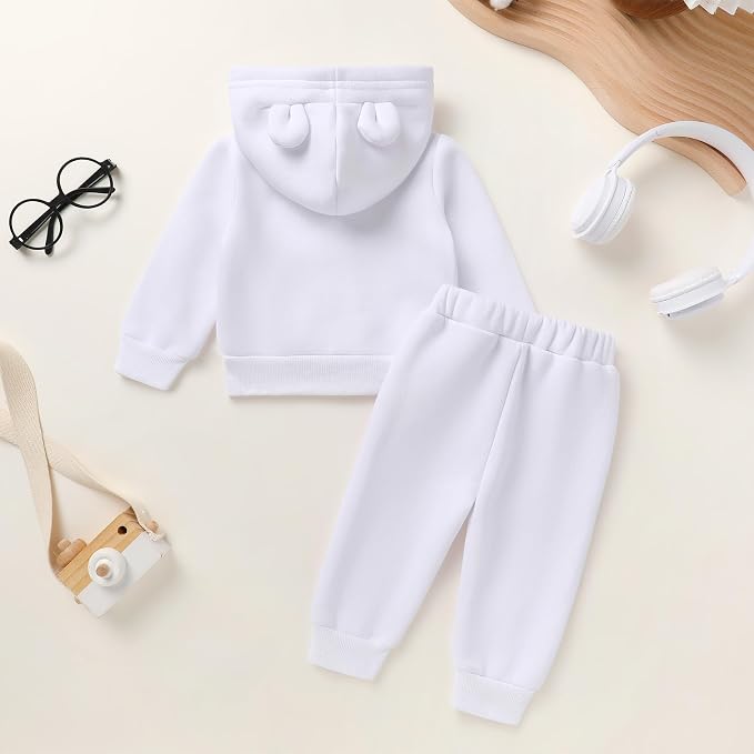 Happy Town Baby Clothes for Girls Boys Clothes Solid Color Zipper Hoodie and - Image 3