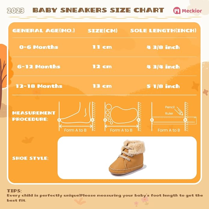 Meckior Toddler Baby Boys Girls High Tops Ankle Sneakers Soft Anti-Slip Sole PU - Image 7